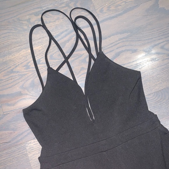 Black Tobi Long Pants Tank Top Strappy Jumpsuit - Picture 3 of 4